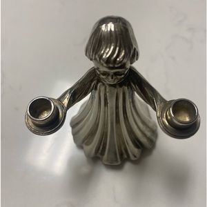 Vintage small Silver plated Figural Candle Holder Alter Girl/Boy.